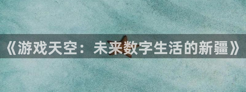 鼎点娱乐登录地址：《游戏天空：未来数字生活的新疆》