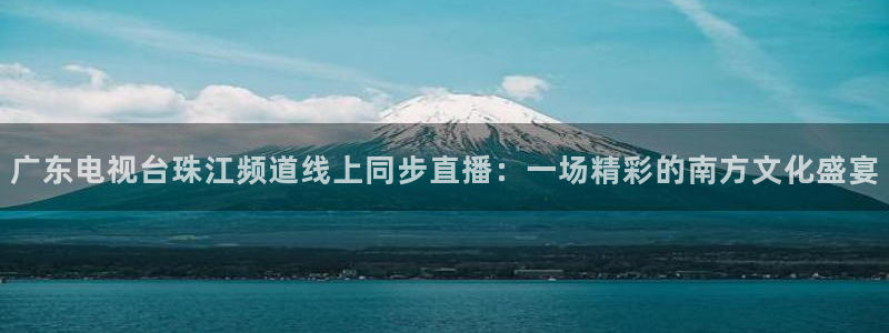 51视频在线直播nba：广东电视台珠江频道线上同步直播：一场精彩的南方文化盛宴