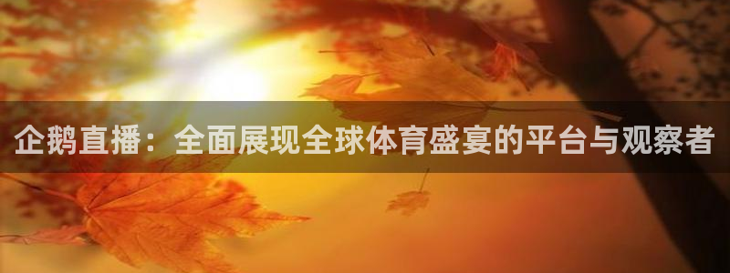 51视频在线直播nba：企鹅直播：全面展现全球体育盛宴的平台与观察者